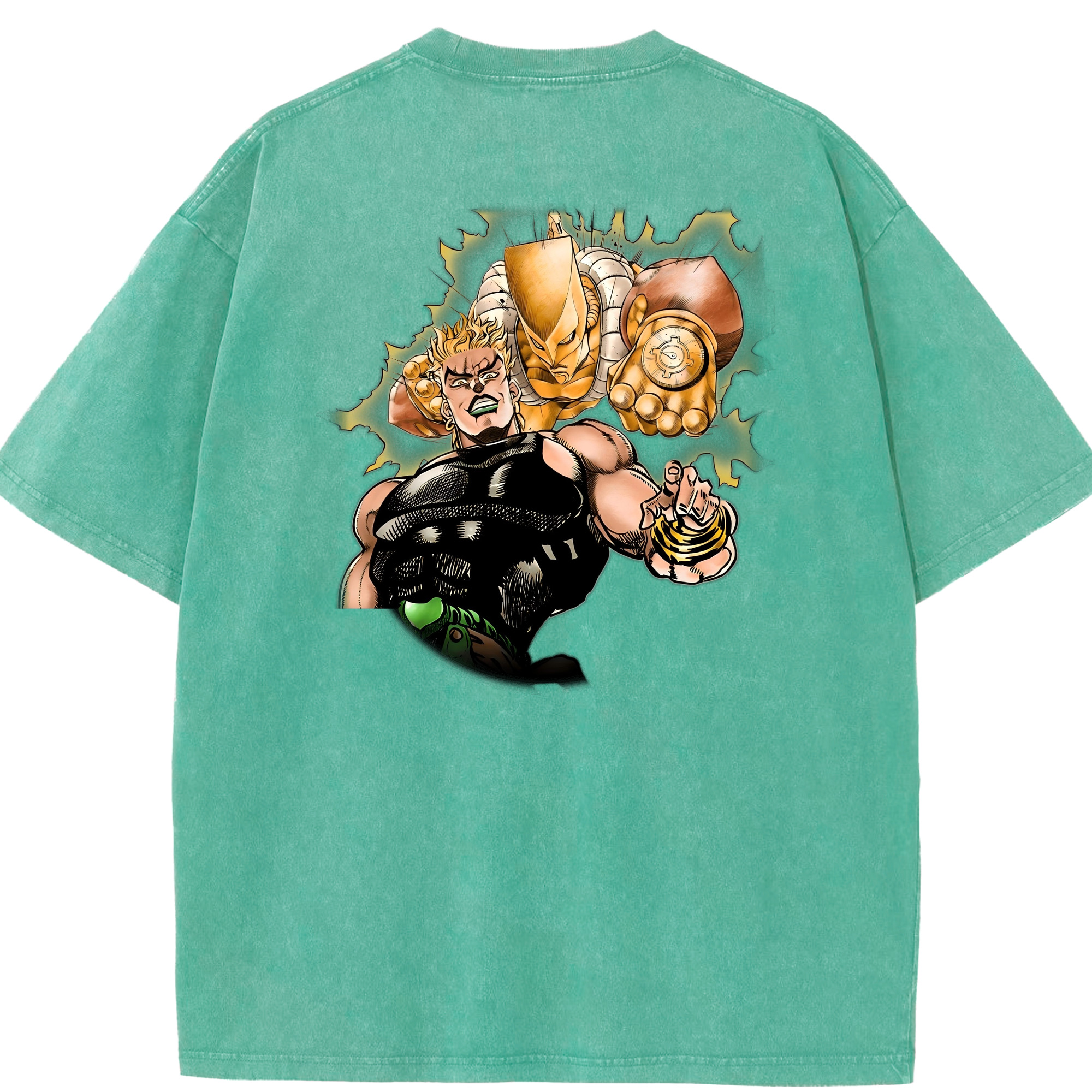（画像用） ジョジョの奇妙な冒険 ディオ?ブランドー JoJo's Bizarre Adventure Dio Brando 綿100% ヴィンテージ風 半袖Tシャツ（背面プリント）